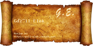 Gáll Elek névjegykártya